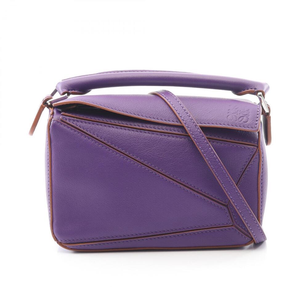 Loewe Puzzle Handbag Leather Purple